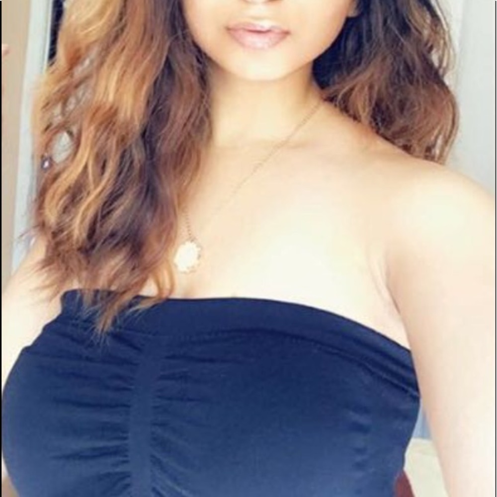 Ruched black bandeau. I have this in a black, nude